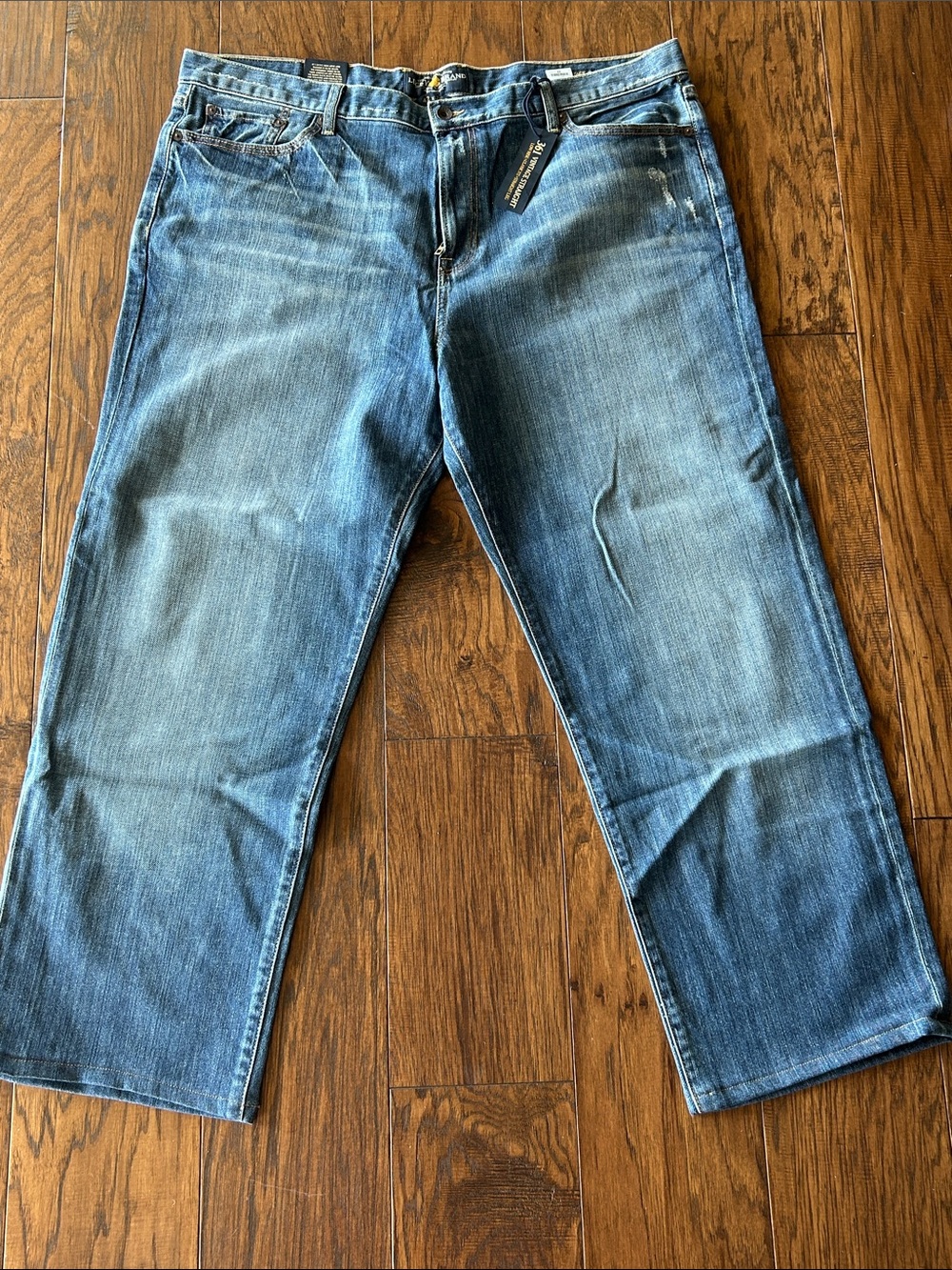 Lucky Brand Men's Blue Washed Straight-Leg Jeans 42x 30 THEY HAVE BEEN HEMMED